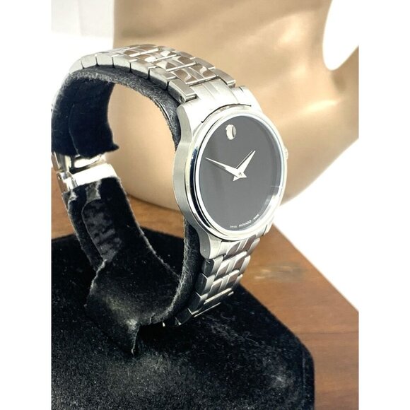 Movado Women\'s Watch 0607537 Museum Swiss Quartz Black Dial Silver Steel 28mm main image 4